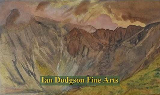 Katherine (Kitty) Clausen - Cwm Idwal Twll Du Watercolour (c1930)