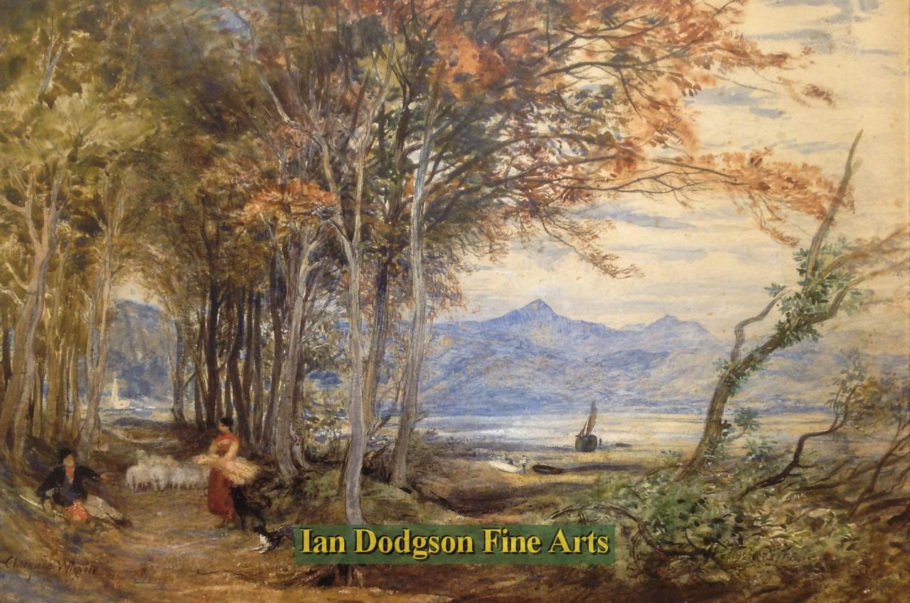 Henry Clarence Whaite - Snowdon from near Porthmadog Watercolour with bodycolour (c1870)